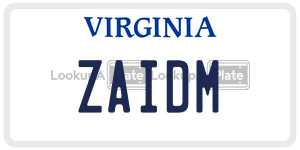 ZAIDM  license plate in VA