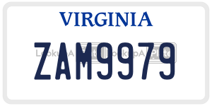ZAM9979  license plate in VA