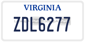 ZDL6277  license plate in VA