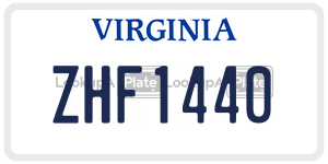 ZHF1440  license plate in VA
