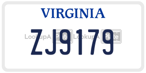 ZJ9179  license plate in VA