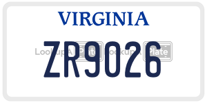 ZR9026  license plate in VA