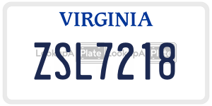 ZSL7218  license plate in VA