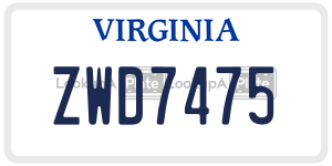 ZWD7475  license plate in VA