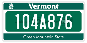 104A876  license plate in VT