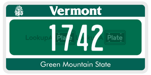 1742 license plate in Vermont