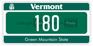180  license plate in VT