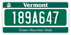 189A647  license plate in VT