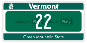 22 license plate in Vermont
