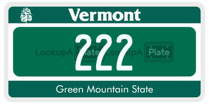 222 license plate in Vermont