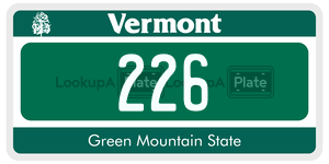 226  license plate in VT