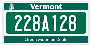 228A128 license plate in Vermont
