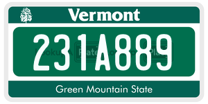 231A889  license plate in VT