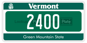 2400 license plate in Vermont