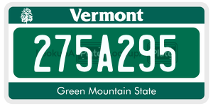 275A295  license plate in VT