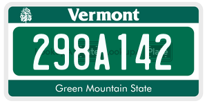 298A142  license plate in VT