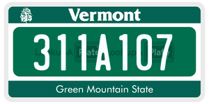 311A107  license plate in VT