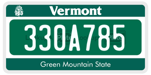 330A785  license plate in VT