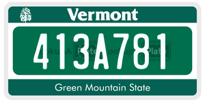 413A781 license plate in Vermont