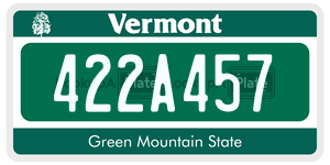 422A457 license plate in Vermont