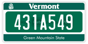 431A549  license plate in VT
