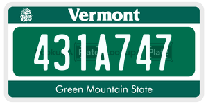 431A747  license plate in VT