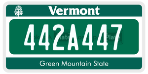 442A447  license plate in VT