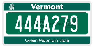 444A279 license plate in Vermont