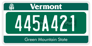 445A421  license plate in VT
