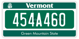 454A460 license plate in Vermont