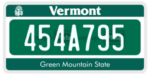 454A795 license plate in Vermont