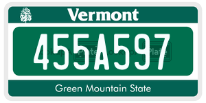 455A597 license plate in Vermont