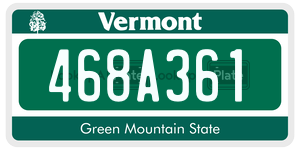 468A361 license plate in Vermont