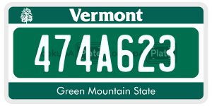 474A623  license plate in VT