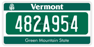482A954  license plate in VT