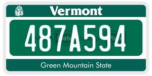 487A594  license plate in VT