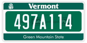 497A114  license plate in VT