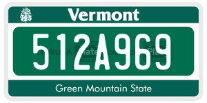 512A969  license plate in VT