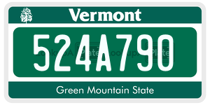 524A790 license plate in Vermont