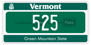 525  license plate in VT