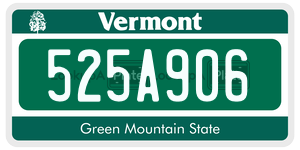 525A906  license plate in VT