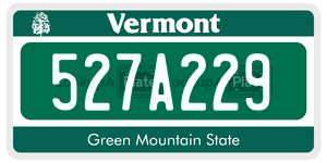 527A229  license plate in VT