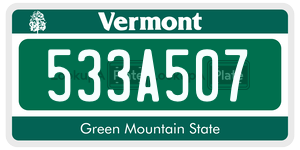 533A507  license plate in VT