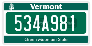534A981  license plate in VT