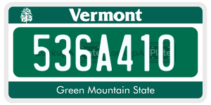 536A410  license plate in VT