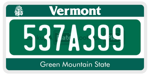 537A399  license plate in VT
