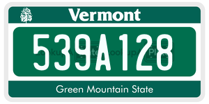 539A128  license plate in VT