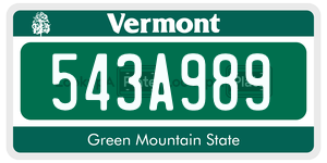 543A989  license plate in VT