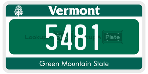 5481  license plate in VT