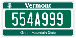 554A999  license plate in VT